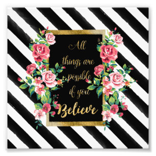 Modern golden inspirational quote photo print