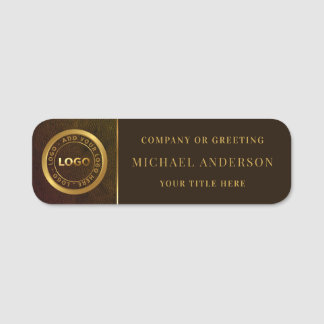 Modern Golden Logo Corporate Professional Employee Name Tag