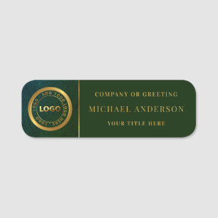 Modern Golden Logo Corporate Professional Employee Name Tag