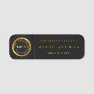 Modern Golden Logo Corporate Professional Employee Name Tag