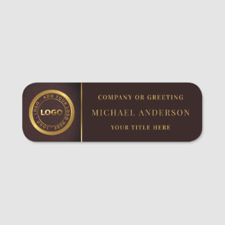 Modern Golden Logo Corporate Professional Employee Name Tag