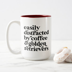 Modern Golden Retriever Lover Personalised Two-Tone Coffee Mug