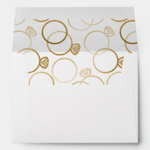Modern Golden Rings Wedding Invitation Envelope