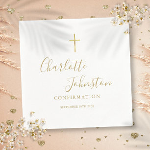 Modern Golden Signature Script Confirmation Napkin
