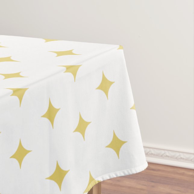 Modern Golden Stars on White Tablecloth (In Situ)