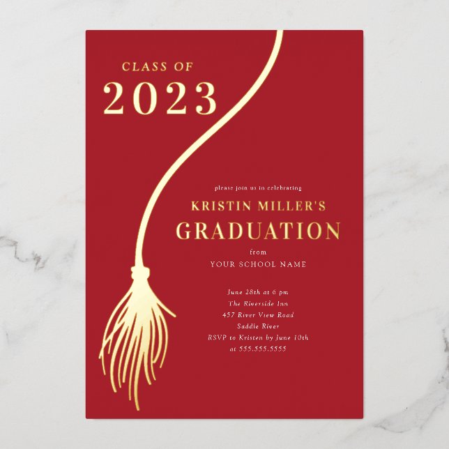 Modern Golden Tassel Graduation  (Front)