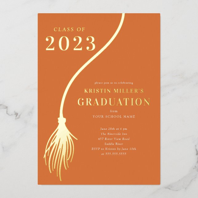 Modern Golden Tassel Graduation  (Front)