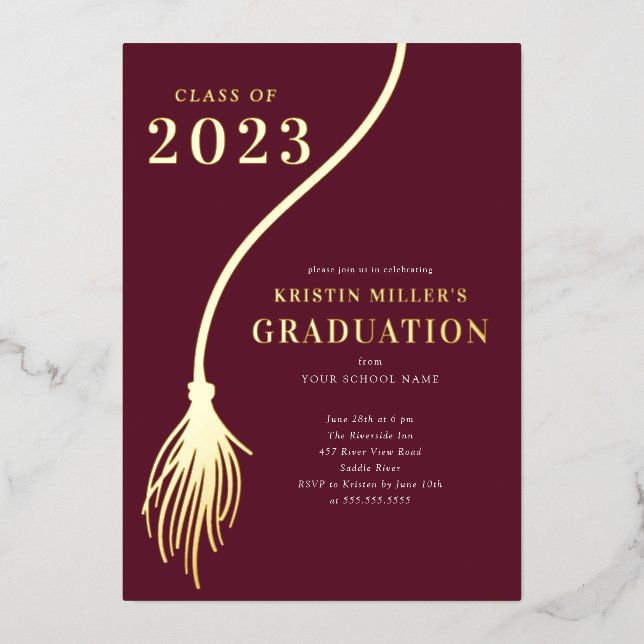 Modern Golden Tassel Graduation  (Front)