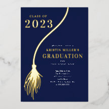 Modern Golden Tassel Graduation Invitation