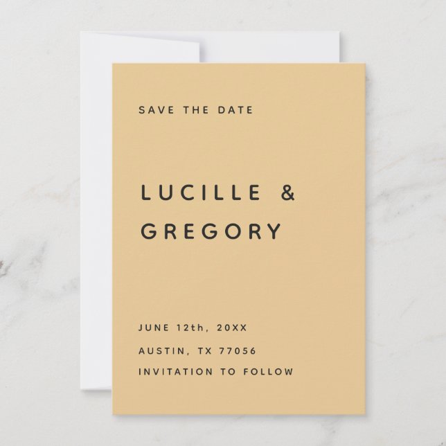  Modern Golden Yellow Editorial All Caps  Save The Date (Front)