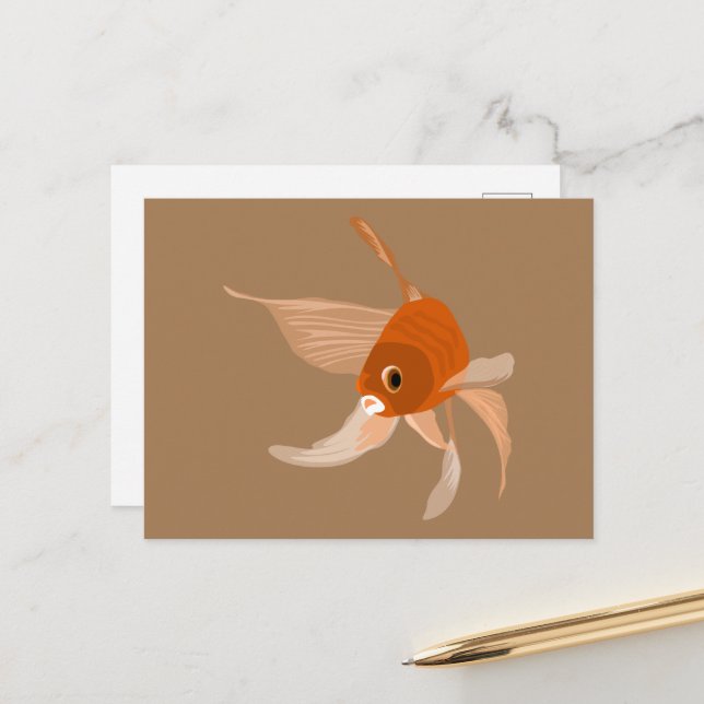 Modern Goldfish Minimalist Vector illustration Postcard (Front/Back In Situ)