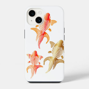 Modern Goldfish White iPhone 14 Cases