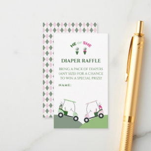 Modern Golf Baby Gender Reveal Par-tee  Enclosure Card