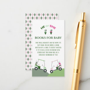Modern Golf Baby Gender Reveal Par-tee  Enclosure Card