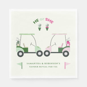 Modern Golf Baby Gender Reveal Par-tee Napkin