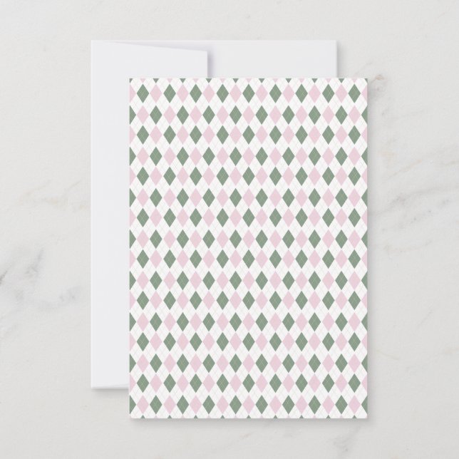 Modern Golf Baby Gender Reveal Par-tee  Thank You Card (Back)