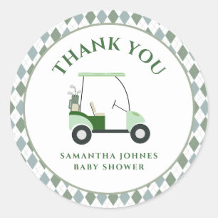 Modern Golf Baby Shower  Classic Round Sticker