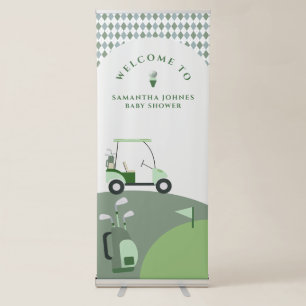 Modern Golf Baby Shower Retractable Banner