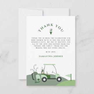 Modern Golf Baby Shower Thank You Card