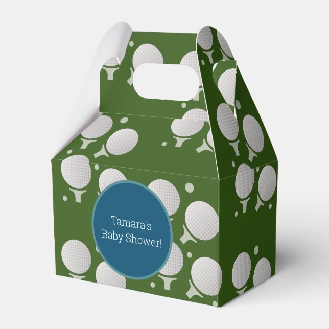 Modern Golf Ball Party Birthday Baby Pattern Favour Box (Front Side)