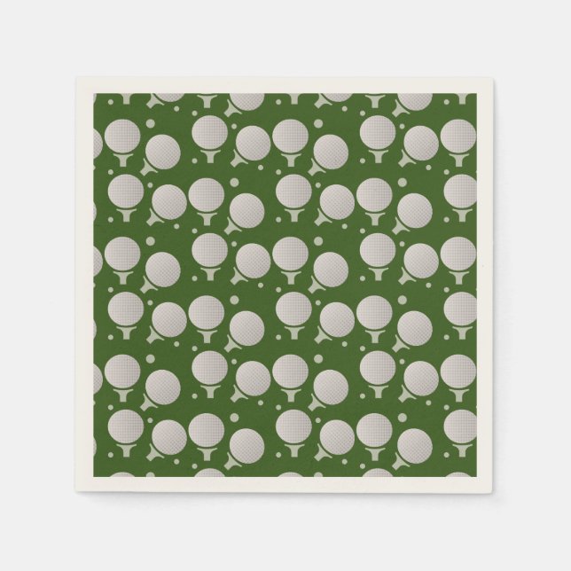 Modern Golf Ball Party Birthday Pattern Napkin (Front)