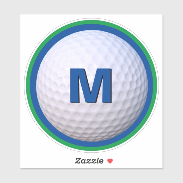 Modern Golf Ball Personalise Monogram Letter (Sheet)
