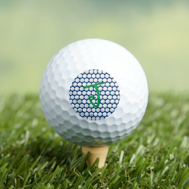Modern Golf Balls Blue White Green Initial Teens (Insitu Tee)