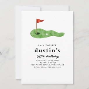 Modern Golf Birthday Party Invitation 