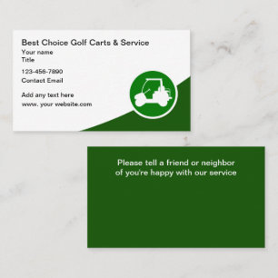 Modern Golf  Cart And Golf Car Business Card