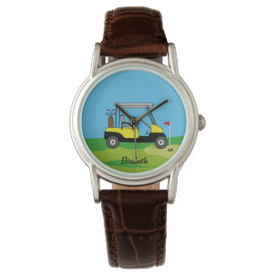 Modern Golf Cart & Green Course Personalised Watch