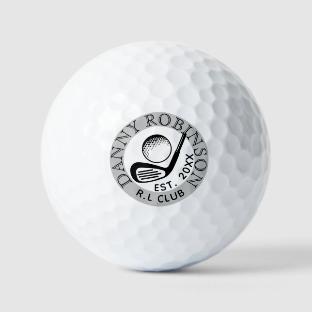 Modern Golf Club Name Established Year Golf Balls (Front)