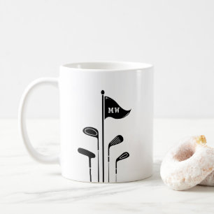 Modern Golf Clubs Create Your Own Initials Coffee Mug