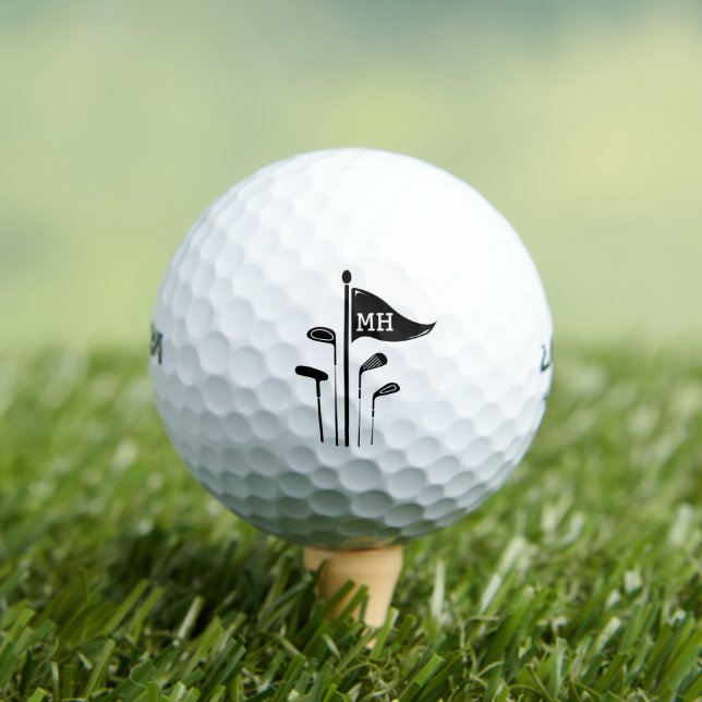 Modern Golf Clubs Create Your Own Initials  Golf Balls (Insitu Tee)