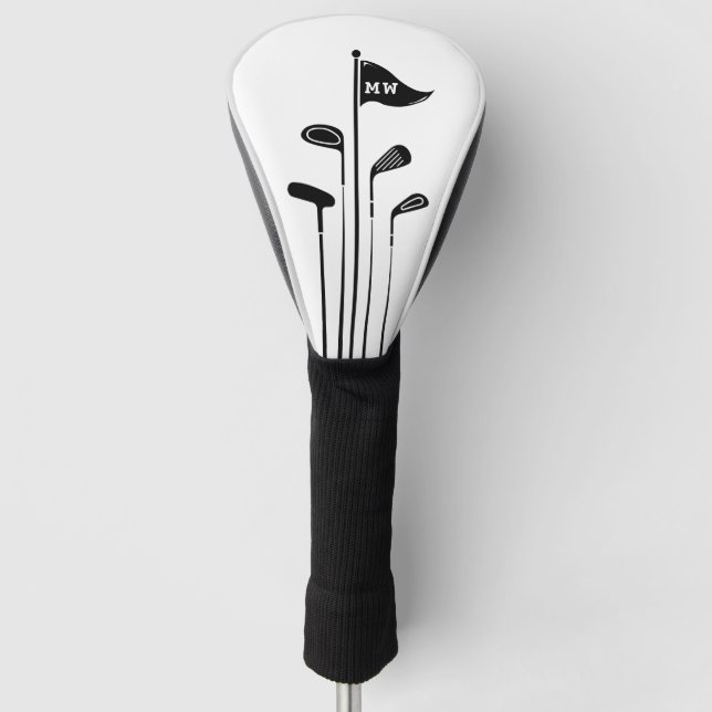 Modern Golf Clubs Create Your Own Initials  Golf Head Cover (Front)