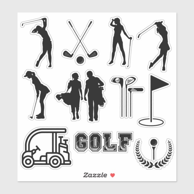 Modern Golf Girl In Black And White Colour (Sheet)