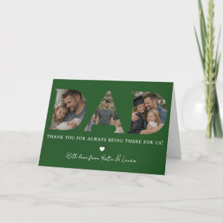 Modern Golf Green Dad Photo Collage Father Day Card