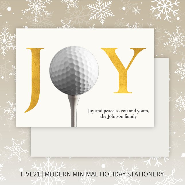 Modern Golf Joy & Peace Christmas Holiday Card (Creator Uploaded)