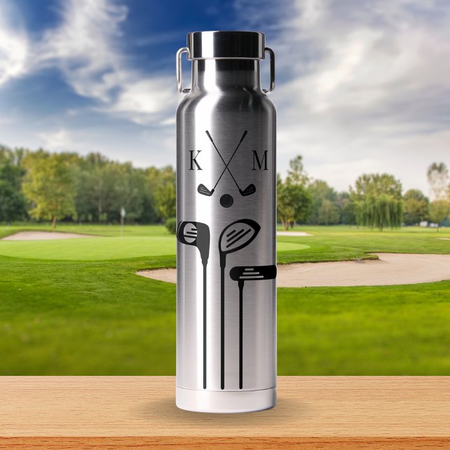 Modern Golf Logo | Monogram Minimalist Water Bottle (Creator Uploaded)