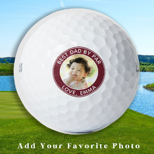 Modern Golfer Best Dad By Par Custom Photo Golf Balls