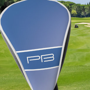 Modern Golfer Personalised Initials Royal Blue Golf Head Cover
