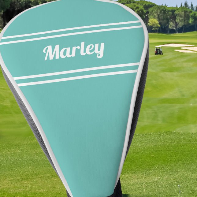 Modern Golfer Sports Pro Monogram Name Teal Green Golf Head Cover (Modern Golfer Sports Pro Monogram Name Teal Green Golf Head Cover)