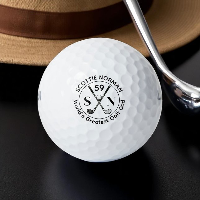 Modern Golfer 'World's Greatest Golf Dad'  Golf Balls (Creator Uploaded)