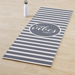Modern Good Vibes Only Blue Stylish Typography Yoga Mat