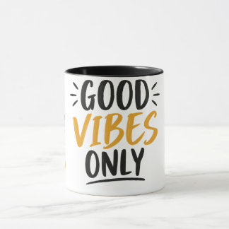 Modern Good Vibes Only Minimalist Mug