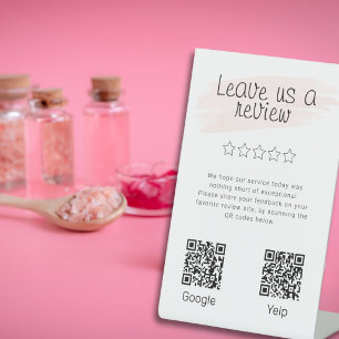 Modern Google Review 2 QR Codes Business Pedestal Sign