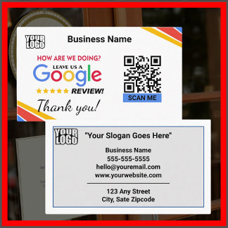 Modern Google Review W/ QR Code Link Template  Business Card