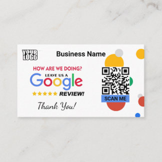 Modern Google Review W/ QR Code Template  Business Card