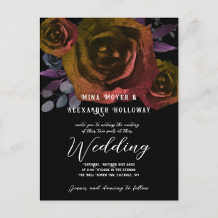 Modern Goth Dark Roses QRC  Postcard