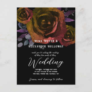 Modern Goth Dark Roses QRC  Postcard