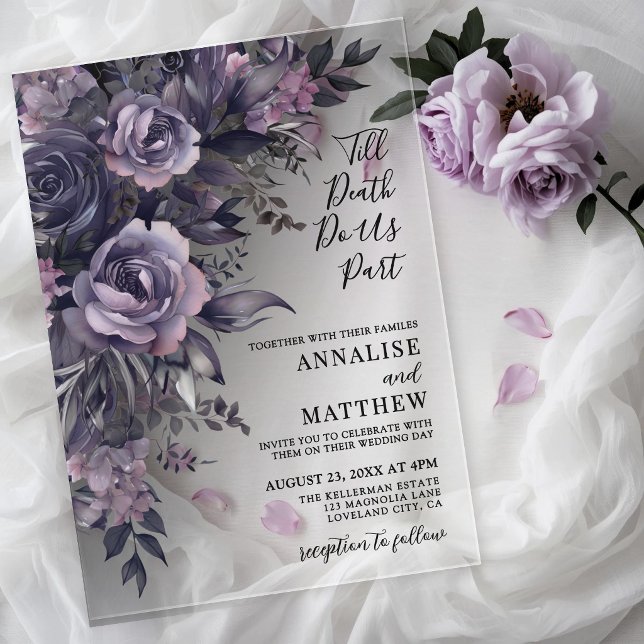 Modern Gothic Floral Wedding Acrylic Invitations (Modern Gothic Floral Wedding Acrylic Invitations)
